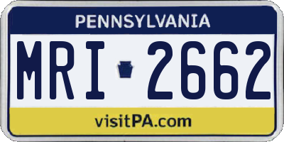 PA license plate MRI2662