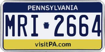 PA license plate MRI2664