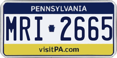 PA license plate MRI2665