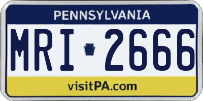 PA license plate MRI2666