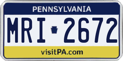 PA license plate MRI2672