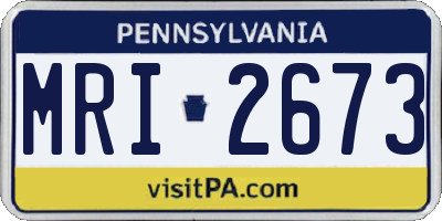 PA license plate MRI2673