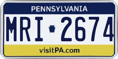 PA license plate MRI2674