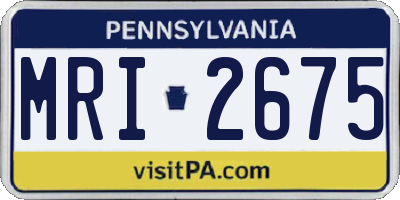 PA license plate MRI2675