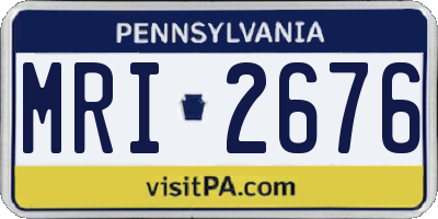 PA license plate MRI2676