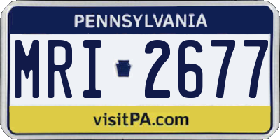 PA license plate MRI2677
