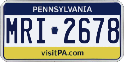 PA license plate MRI2678