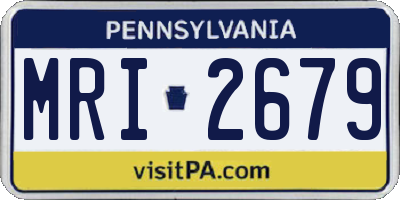 PA license plate MRI2679