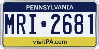 PA license plate MRI2681