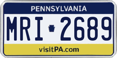 PA license plate MRI2689