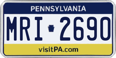 PA license plate MRI2690