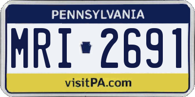 PA license plate MRI2691