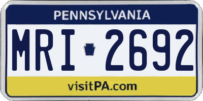 PA license plate MRI2692