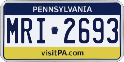 PA license plate MRI2693