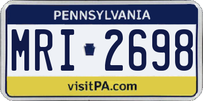 PA license plate MRI2698