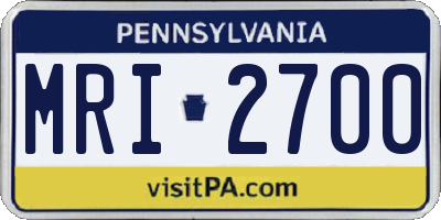 PA license plate MRI2700