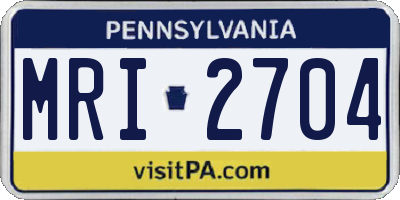 PA license plate MRI2704
