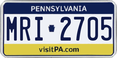PA license plate MRI2705