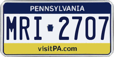 PA license plate MRI2707