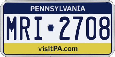 PA license plate MRI2708