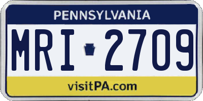 PA license plate MRI2709