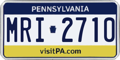 PA license plate MRI2710