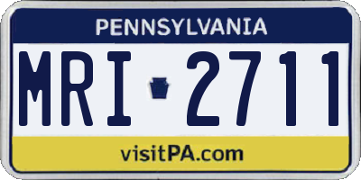 PA license plate MRI2711