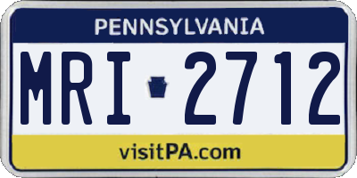 PA license plate MRI2712