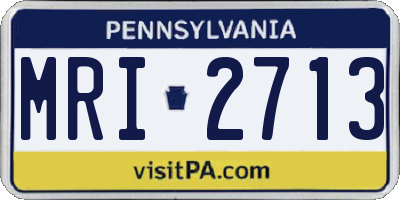 PA license plate MRI2713
