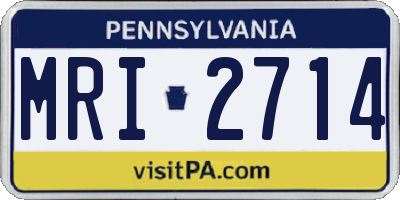 PA license plate MRI2714