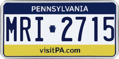 PA license plate MRI2715