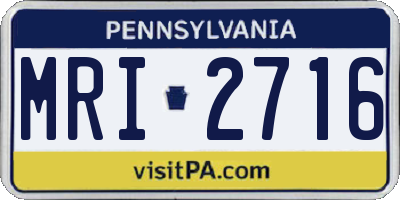 PA license plate MRI2716