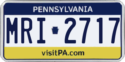 PA license plate MRI2717