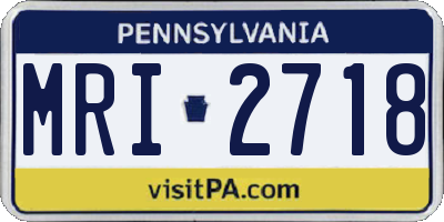 PA license plate MRI2718