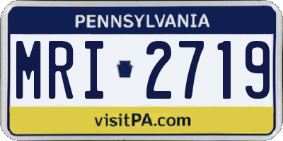 PA license plate MRI2719