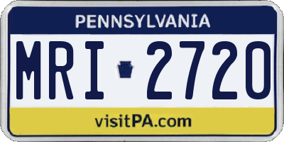 PA license plate MRI2720
