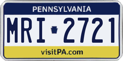 PA license plate MRI2721