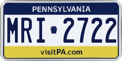 PA license plate MRI2722