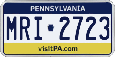 PA license plate MRI2723