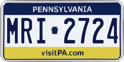 PA license plate MRI2724