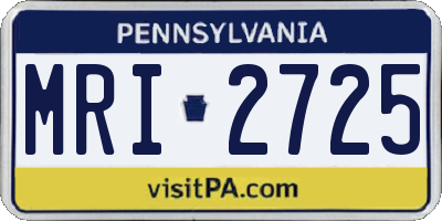 PA license plate MRI2725