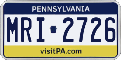 PA license plate MRI2726