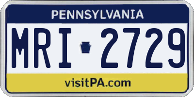 PA license plate MRI2729