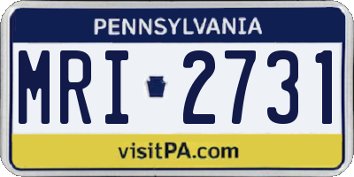 PA license plate MRI2731