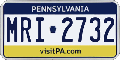 PA license plate MRI2732