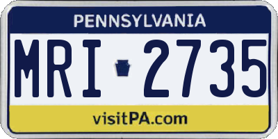 PA license plate MRI2735