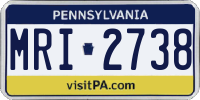 PA license plate MRI2738