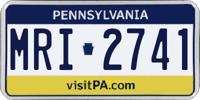 PA license plate MRI2741