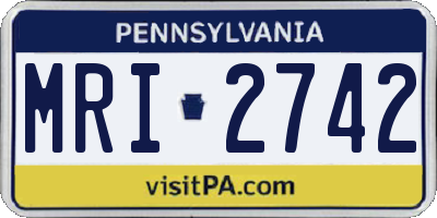 PA license plate MRI2742