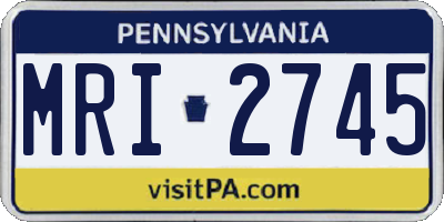 PA license plate MRI2745